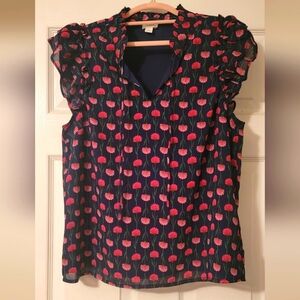 JCrew sleeveless ruffle top